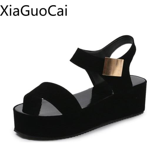Summer New Womens Sandals peep toe Roman Fashion female Platform sandals Thick Bottom Wedge Leisure Shoes Female