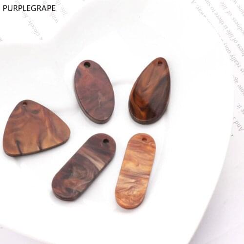 PURPLEGRAPE DIY handmade earrings Accessories Japanese and Korean fashion Acetate Marble pattern Geometry Earrings Pendant 10pcs