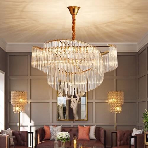 Modern Lustre Crystal Led Chandeliers Lighting Living Room Decor Led Chandelier Lamp Hanging Light Fixtures Suspension Luminaire
