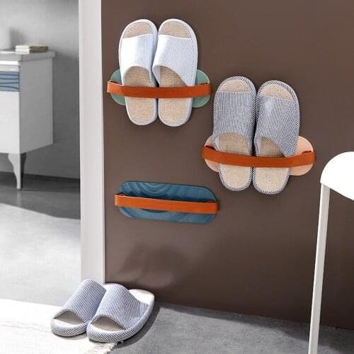 Household Shoe Rack Wall-mounted Non-perforated Slippers Storage Rack Hotel Dormitory Shoe Rack Bathroom Drain Shoe Bracket