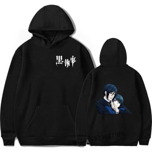 Hot Black Butler Hoodies Men/Women Daily Casual Harajuku Anime Streetwear Print Black Butler Pullover Hooded Tops Men Full