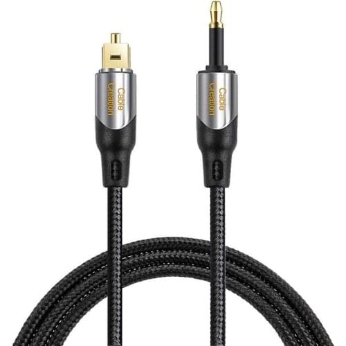 Toslink Male to Mini Toslink Male Digital SPDIF Audio Optical Fiber Cable 24K Gold Plated Compatible Chromecast Audio,iMac