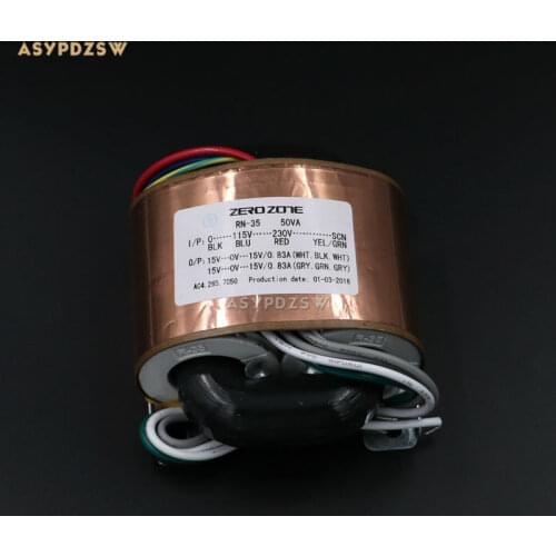 115V / 230V 50VA Dual 15V-0V-15V R type transformer With copper foil shield 50W (2x15-0-15)
