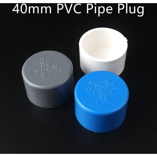 2Pcs 40mm PVC Pipe Plugs Agriculture Garden Aquarium Plastic Water Hose Stop Water Joint Accessoires Plumbing Tube Fittings