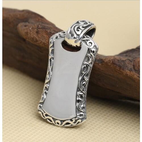 Solid 925 Sterling Silver Mens Womens Pendant Dog Tag A3336