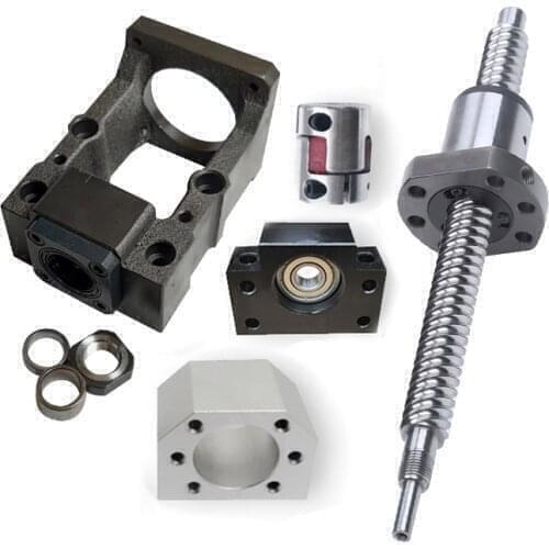 1PC Ball Screw SFS2525S/3205S End Processing mute nut effective stroke 300 500 800 1000 1100 1150mm+motor base+BF+nut housing