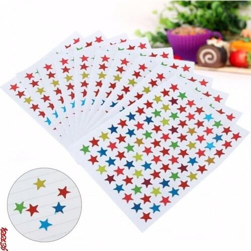 10 Sheets/bag Children Gilded Rewards Flash Sticker Mother Teacher Praise Sticker Award Pentagram Smiley Gold Sticker