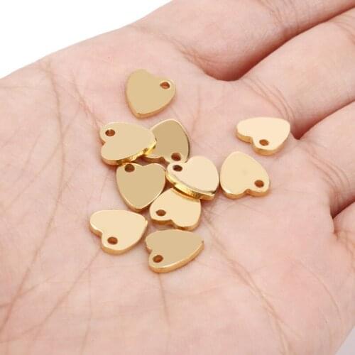20pcs/lot gold tone Charms heart 9*10mm Making pendant fit DIY bracelet necklace