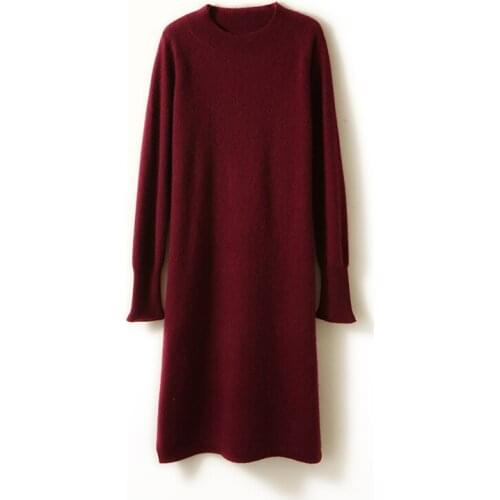 2021 woman winter 100% Cashmere sweaters autumn knitted Pullovers dresses High Quality Warm Female jumper O-neck clothing