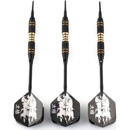 3pcs/Set Professional Black Darts 18g Safty Soft Darts Electronic Dartboard Dardos For Indoor Games Soft Tip U3D8