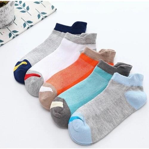 5 Pairs Kids Socks Spring Summer Cotton Fashion Childrens Socks 2-15 Years Boy and Girl Boat Socks