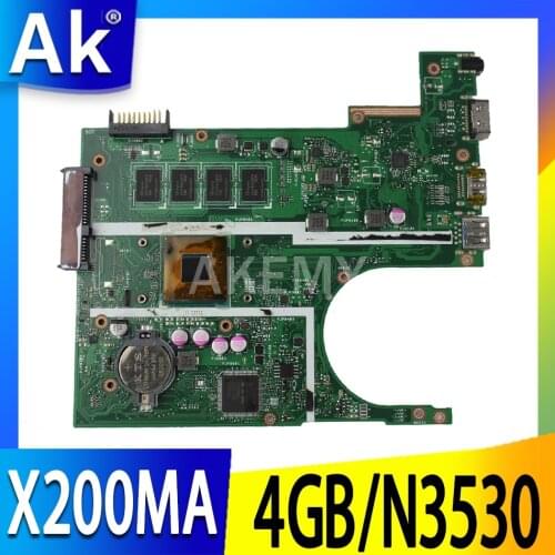 90NB04U1-R00201 X200MA Laptop Motherboard For ASUS F200M X200MA Mainboard N3530 CPU 4GB RAM