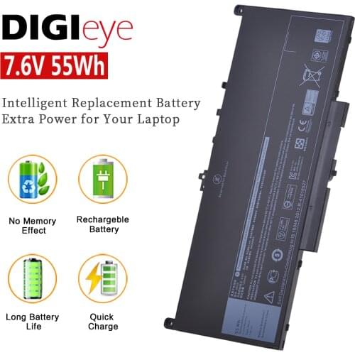 7.6V 55Wh J60J5 Laptop Battery for Dell Latitude E7270 E7470 Series Notebook R1V85 451-BBSX 451-BBSY 451-BBSU MC34Y 242WD