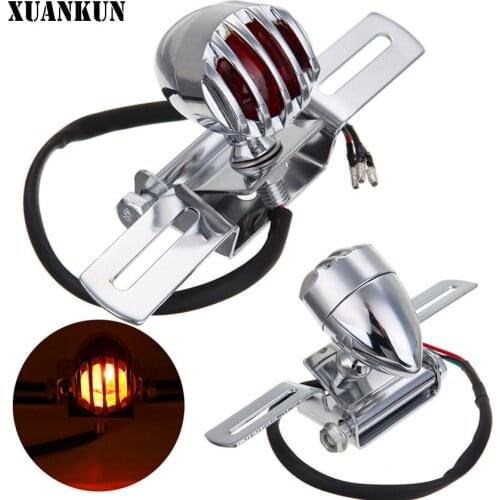 Motorcycle Accessories Retro Metal Modified License Plate Brake Taillights