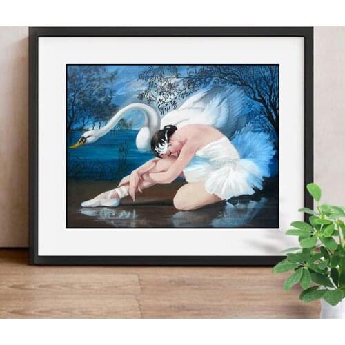 Diamond Embroidery Dancing Women Diy 5d Diamonds Painting Cross Stitch Ballerina Girl Diamond Mosaic Swan Handmade