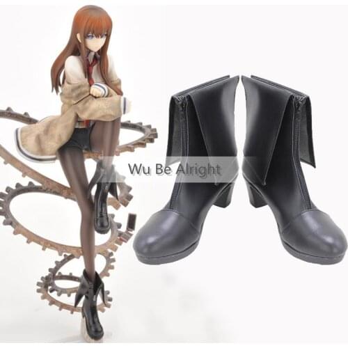 Anime Steins Gate 0 Cosplay Shoes Makise Kurisu Cosplay Boots Women Black Boots Costume Prop Custom Made