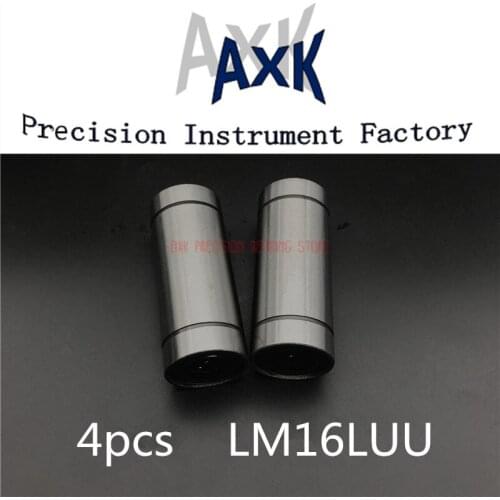 AXK Cnc Router Parts 4pcs/lot Free Shipping Lm16luu Long Type 16mmx28mmx70mm Linear Ball Bearing Cnc Parts For 3d Printer