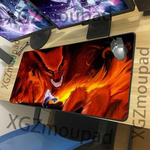 XGZ Large Mouse Pad Black Exquisite Lock Edge Computer Table Mat HD Kurama Rubber Stripe Non-slip 900x400/600x300