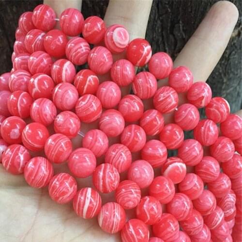 6/8/10mm Natural Argentina Rhodonite Stone Beads For DIY Bracelet Jewelry Making 15'' Round Loose Red Rhodochrosite Stone Beads
