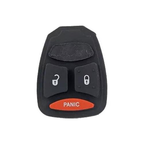 2+1 Panic Buttons Big Rubber Button Pad For Chrysler 3B Key pad for Dodge Car Remote Key Cases Covers