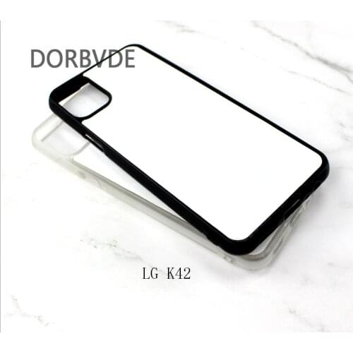 Blank 2D Sublimation TPU+PC rubber Case for LG G8 G7 G5 G6 V20 V30 Q6 VELVET K50 with Aluminum Inserts 10pcs/lot