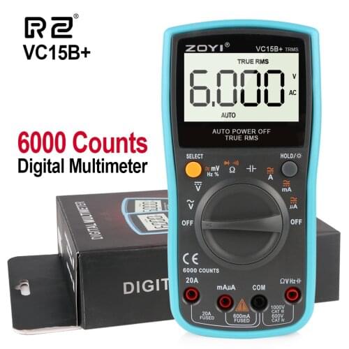 RZ Multimeter Digital Professional 6000 Counts AC/DC Automatic Ammeter Voltmeter Ohm Resistance Voltage Meter Capacitance Tester