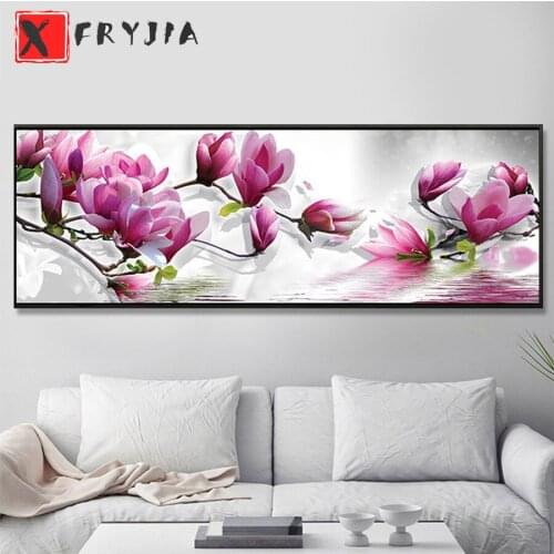 DIY diamond embroidery Magnolia full square round drill diamond painting cross stitch kit 5D mosaic stickers home decoration