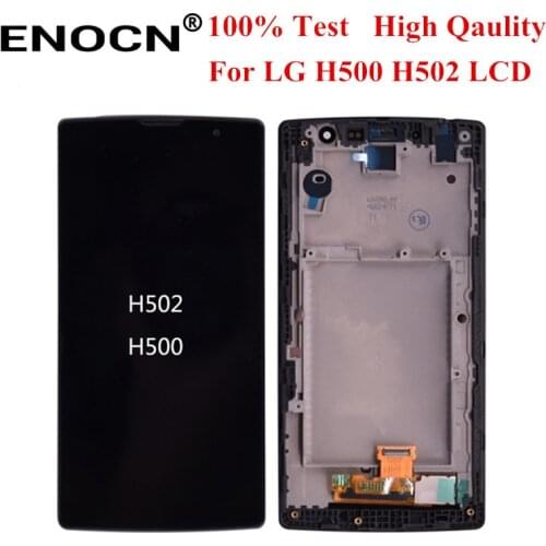ENOCN Original For LG H502F LCD Display Touch Screen Digitizer Assembly with Frame H500 H502 Display Replacement Free Shipping