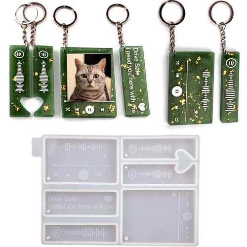 Resin Epoxy Media Player Mold Craft Keychain Silicone Moulds Clay Casting Mould DIY Handmade Couple Jewelry Making Home Decor