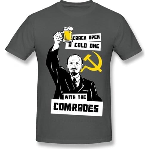Unisex USSR Lenin The Comrade Communism T Shirt Funny Design For Man Streetwear Tee Shirt Christmas Gift Tshirt Cotton Fabric