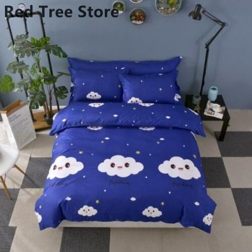 2021 New Style Fashion Style Cloud Blue Bedding Set Queen/Full/Twin Size Bed Linen Set 3/4pcs Bedding Set Sale Duvet Cover Queen
