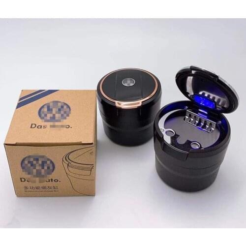 Creative Car Ashtray Ceramic Portable LED Lamp Ashtray Home Bedroom Living Room Dust Fly Cover Ornaments Valentines Day Gifts