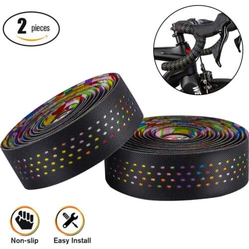 Bike Handlebar Tape Road Bicycle Anti-slip Silica Gel EVA Shock Absorption Handlebar Tape Strap Cycling Wrap End Plug Accessorie
