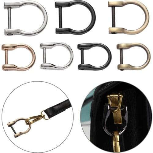 Metal D Ring Buckle For Diy Handbag Detachable Removable Open Screw Clasp Craft Bag Strap Belt Handle Webbing Buckle Lock