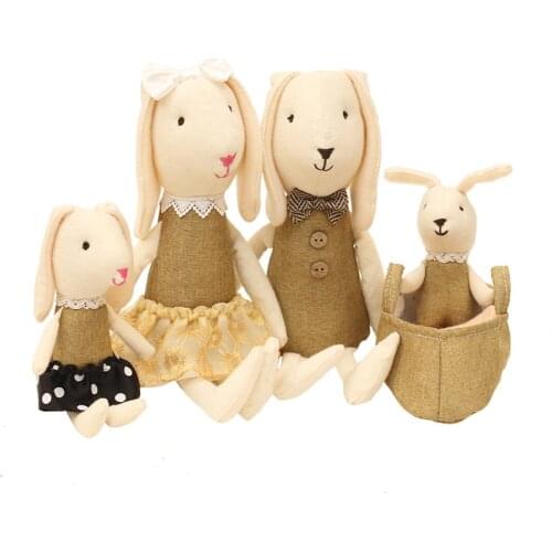 Kawaii plush bunny kids birthday gift stuffed animal rabbit family dolls rabbit parents 11.4in bunny kid 6.3in and baby 4.7in