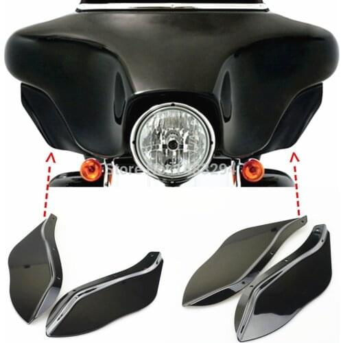 Motorcycle Black Plastic Side Wing Windshield Air Deflector For Harley Davidson Touring FLHR FLHT FLHX 1996-2013