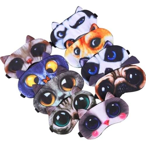 Cartoon Eye Mask Cute Animal Pattern Sleeping Mask Eye Shade Cover Blindfold Eyeshade Vacation Travel Creative Birthday Gift