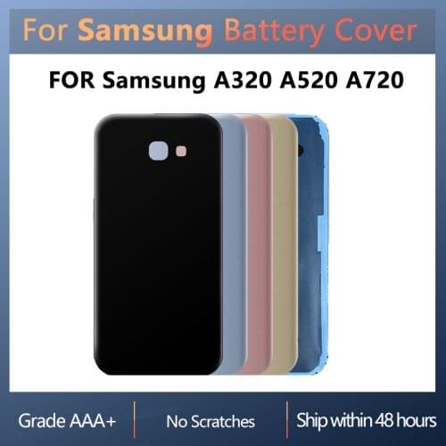 New Rear Panel Battery Glass Back Door Cover For Samsung Galaxy A3 A320 A520 A7 A720 A720F 2017 Back Battery Cover Housing Case