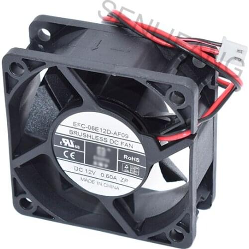 Brand New EFC-06E12D-AF09 DC 12V 0.60A Two Lines Server Square Cooling Fan