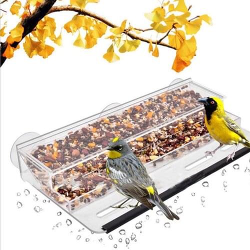 New Fashion Design 1 Set Acrylic Hanging Wild Bird FeederOutside Garden Yard Decoration Shaped With Roof Garden Accessories