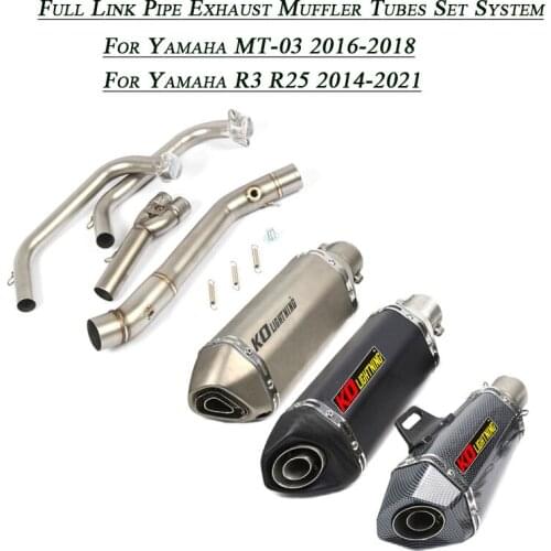 Front Middle Link Pipe Muffler Tube System Replace Original Lossless Full Exhaust For Yamaha MT-03 2016-2018 R3 R25 2014-2021