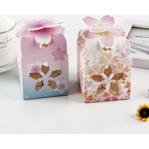 Candy box bag chocolate paper gift package for Birthday Wedding Party favor Decoration supplies craft DIY favor pink flower