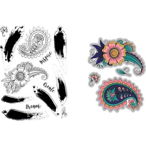 Clear Stamps And Cutting Dies Beautiful Flowers Painted Rainbow For DIY Scrapbook Photo Album Craft Card 2021 New