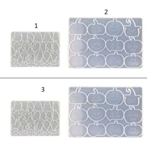 Halloween Pumpkin Ghost Bat Keychain Resin Mold Earrings Pendant Silicone Mould