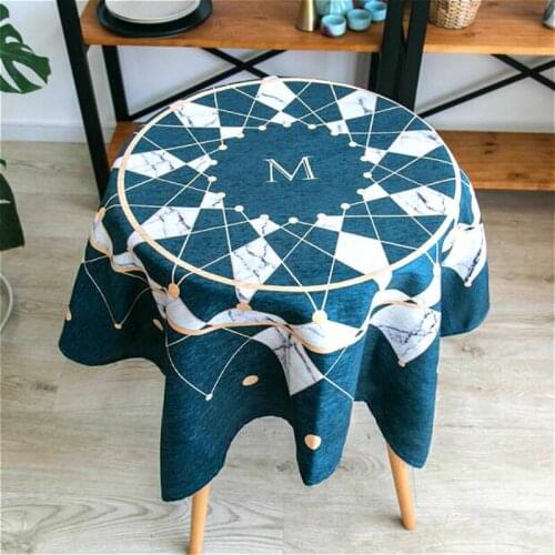 Nordic Style Modern Square Table Cover Cotton Tablecloths Geometric Printed for Round Table Home Decorative Round Table Cloths