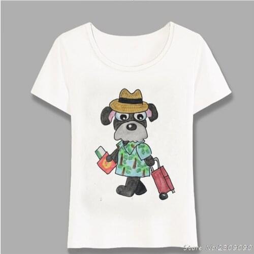 Vintage Miniature Schnauzer Travel Pmaiden Print T-Shirt Women t-shirt Novelty Casual Ladies Tops Hipster Lady Tees Harajuku