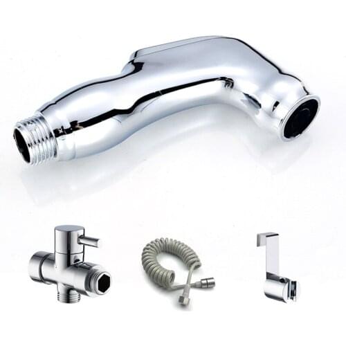 1 Set Toilet Bidet Sprayer Hand Showr Head Shattaf Bathroom Chrome Plated for Bathroom