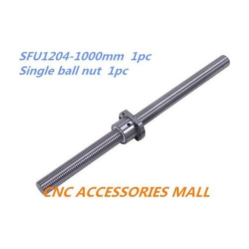 1pc 12mm Ball screw SFU1204 length 1000mm plus 1pc Single Ballnut for cnc parts