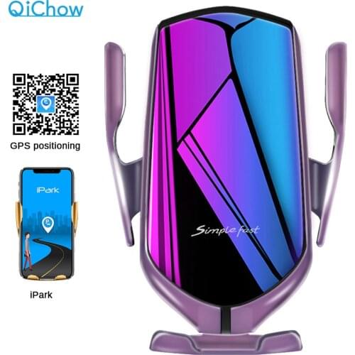 10W Qi Wireless Charger in car for Iphone 8 X XS MAX Automatic Car Phone Holder Fast Wireless Charger for Samsung S9 S10 Plus