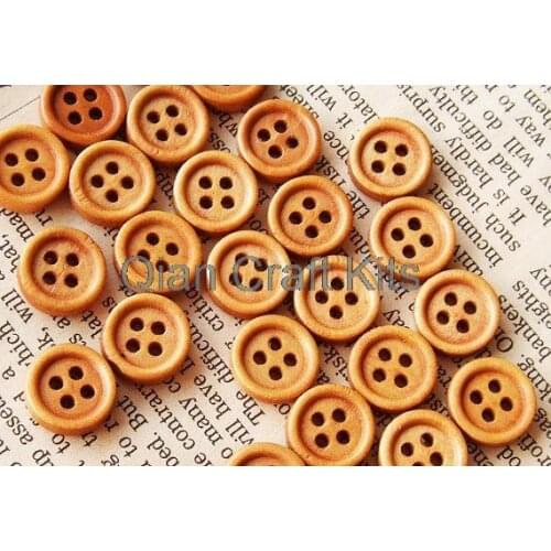 1000pcs 11mm Coffee Brown Natural Wood Buttons